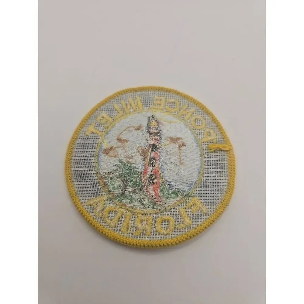 Embroidered Ponce Inlet Florida Patch Lighthouse‎ Souvenir Full Color Round 3